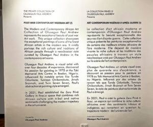 Zero Prive Exhibition at Alliance Francaise on Post War Collection- The Private Collection Olusegun Paul Andrew Modern & Contemporary AfricanArt January 2024