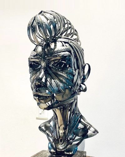 Tijani Ahmed. Native Girl - 2010 - Stainless Steel Spoons - 2Ft